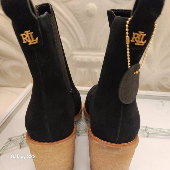Ralph Lauren Black Suede Leather " Mirianna" Booties. NIB. Size 9 - Picture 8 of 11